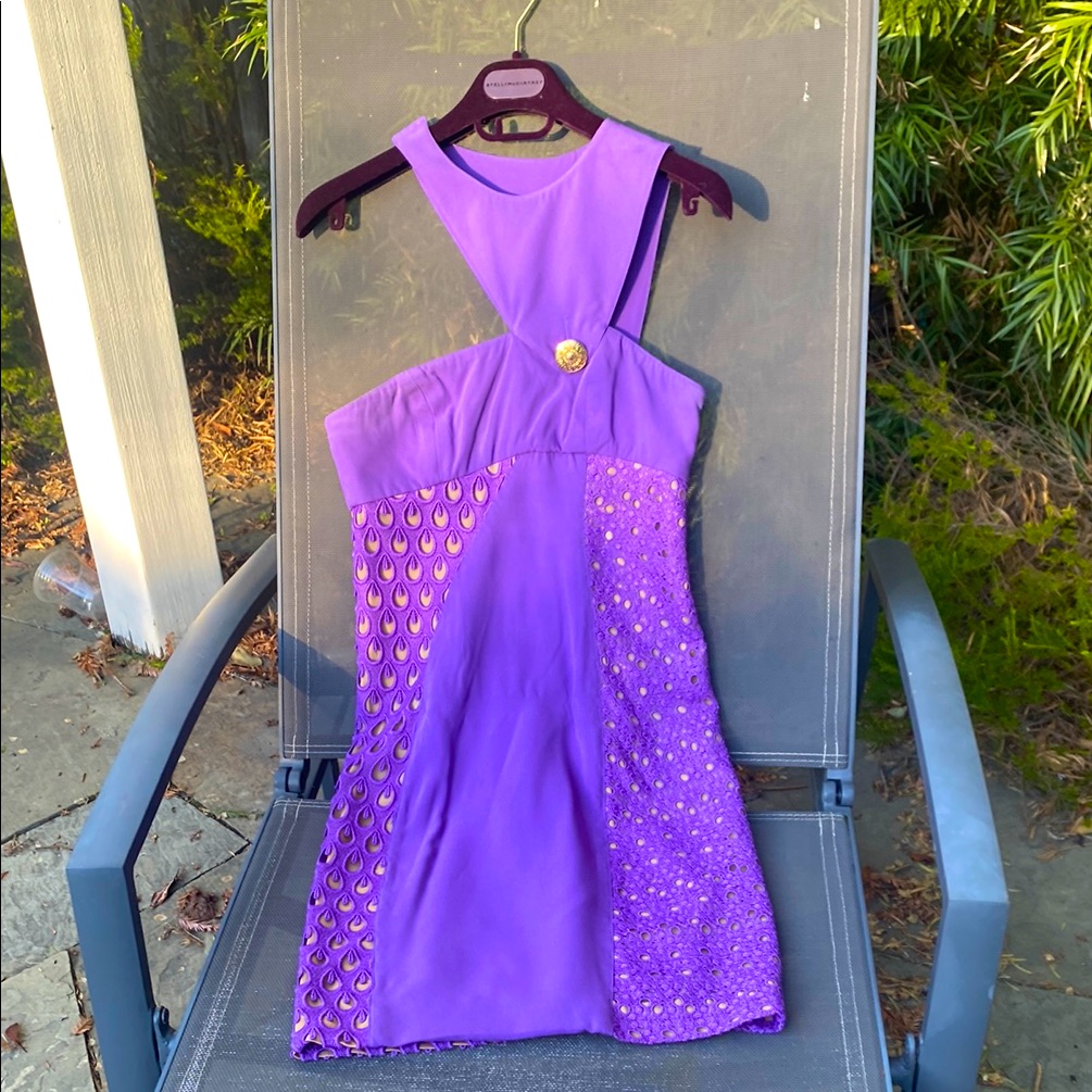 Versace For H&M Eyelet Lace Silk Mini Dress, Size 6